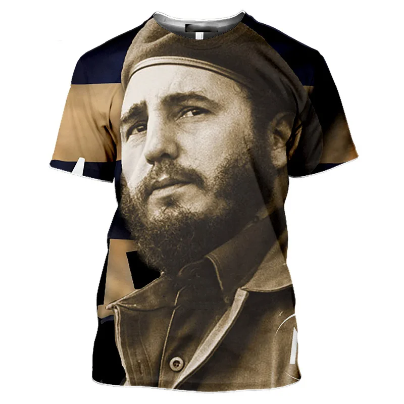 Cuba Che Guevara T-shirt 3D Fidel Castro Printed T Shirt for Men Clothing Short Sleeve Tops Tee Shirts Fashion Unisex Streetwear