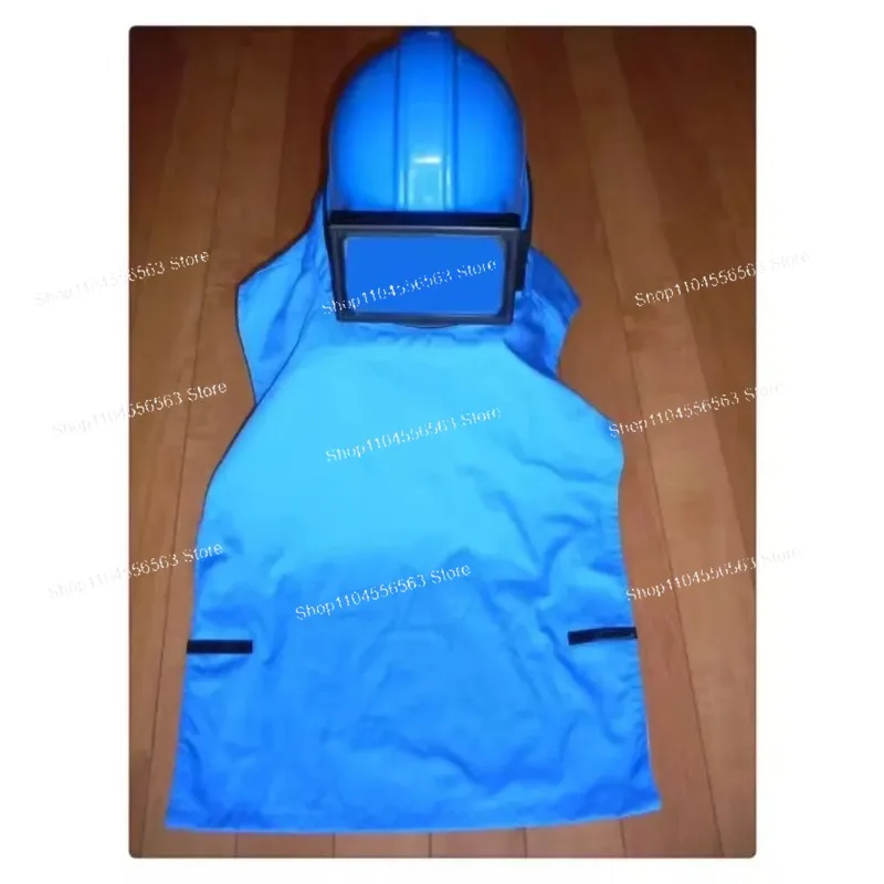 Industrial Sand  Helmet, Full-Cover Hood with Air Breathing Hose, Dust & Particle Protection Gear
