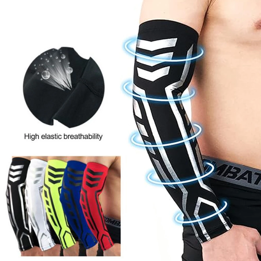LAOZHAO 1PCCycling Running Basketball Sun Sleeves UV Protection Compression Arm Sleeves Breathable for Men Women Outdoor Sports
