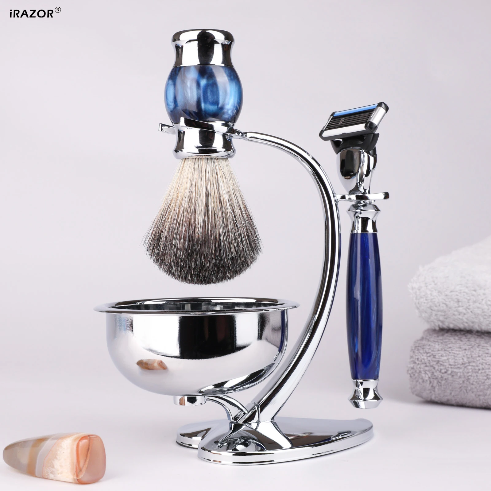 irazor-wet-shaving-set-blue-5-layer-fusion-5-razor-natural-hair-brush-heart-love-shape-soap-bowl-stand-grooming-tools-for-men