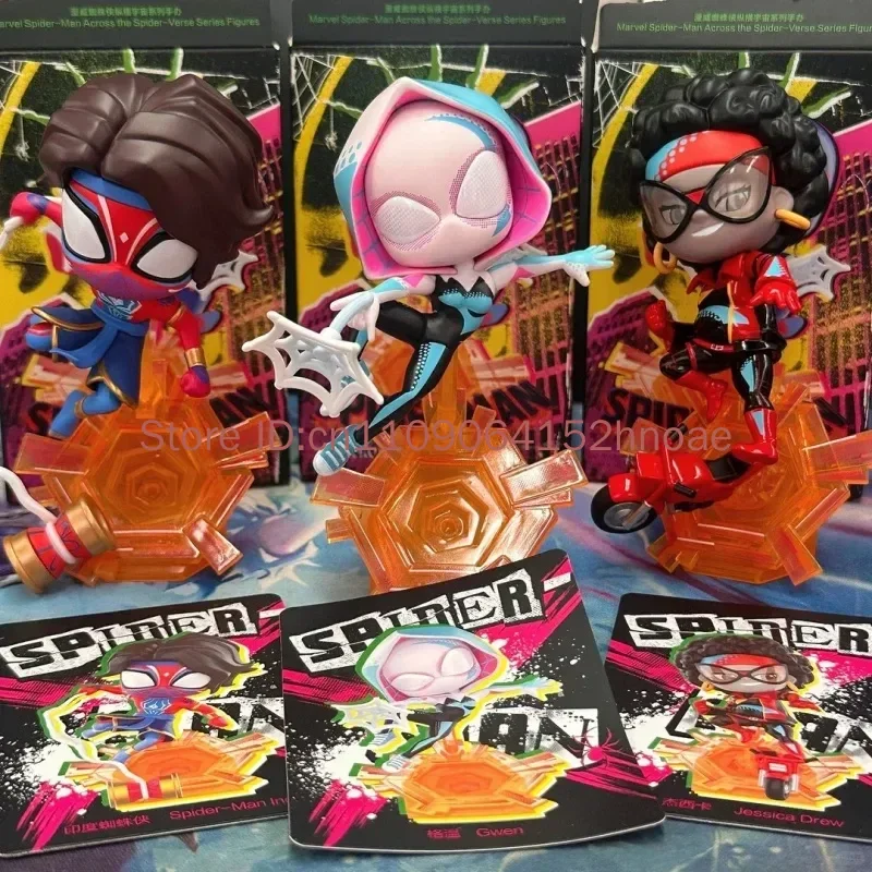 

Genuine Marvel Spider-Man: Across The Spider-Verse Series Popmart Figure Blind Box Trendy Desktop Decoration Birthday Gift Toy