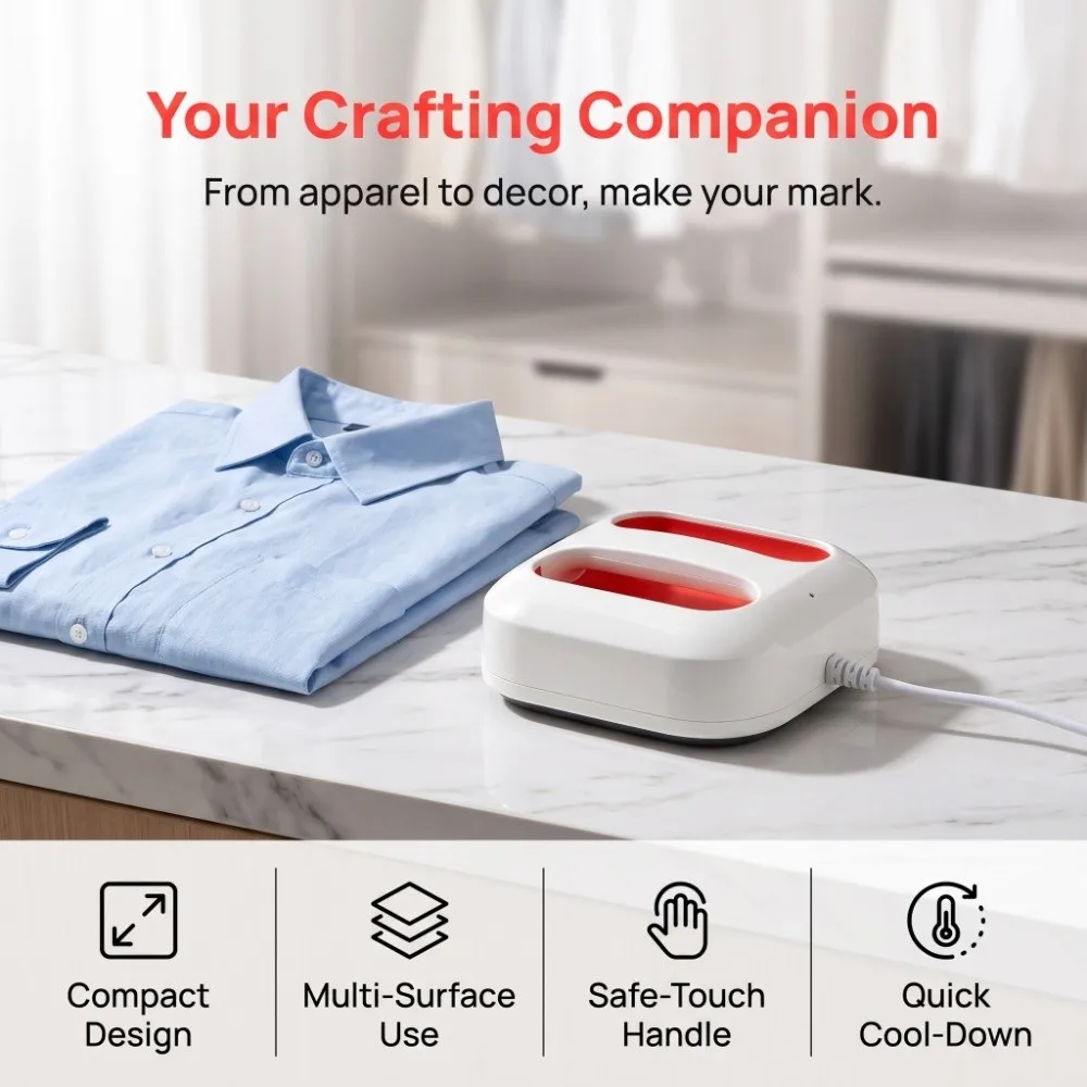 Mini Handheld Heat Press Machine Fast Heat Up Small Size Sublimation Iron Easy To Use Portable Heat Transfer Machine Ironing