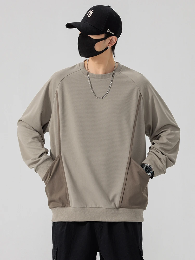 

Мужские толстовки с боковыми карманами в корейском стиле, большие размеры 6XL, 7XL, 8XL, спортивная одежда, свободный крой, пуловеры, топы, повседневные толстовки большого размера