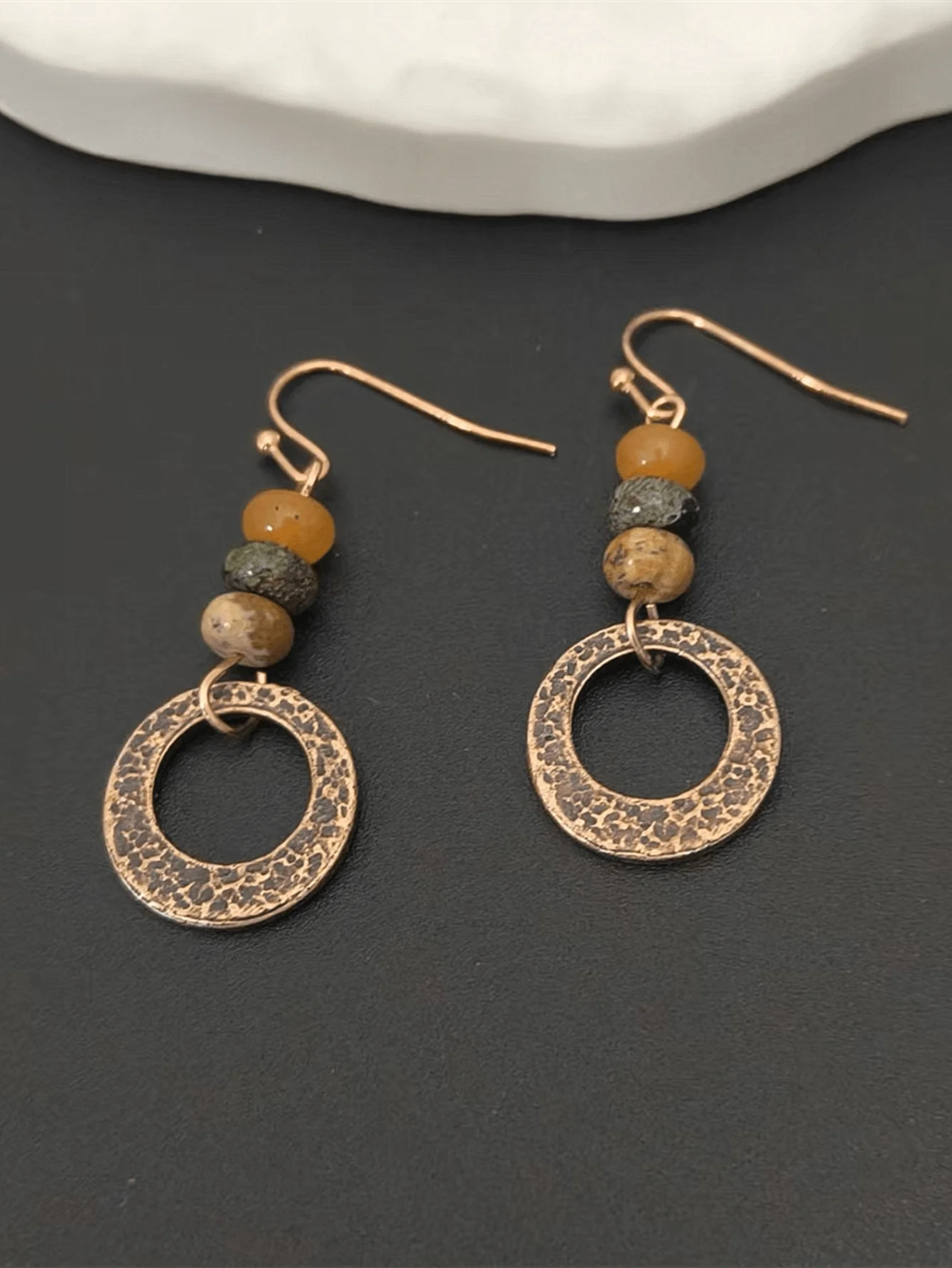 

Bohemian Chic Beaded Hoop Drop Earrings For Women