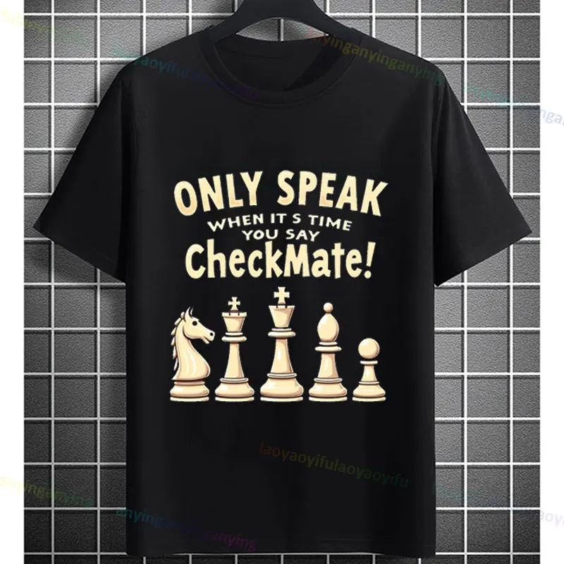 New Stylish Chess Creative Print for Men Women Fashion T-Shirt Short-sleeve Pure Cotton Casual Wear Gift for Family Friends