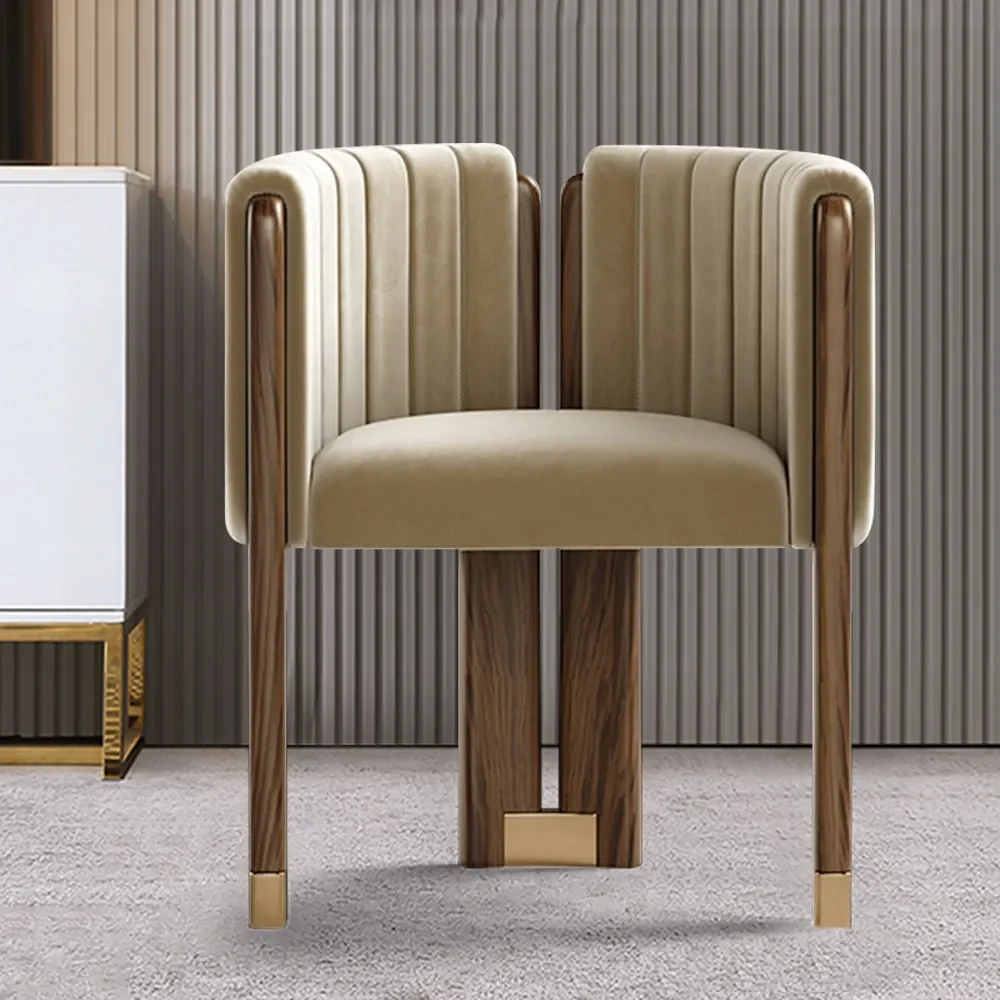 Hotel Restaurant Receptiestoel Slaapkamer Kleedstoel Minimalistisch Creatief Meubilair Massief Houten Vrije tijd Eetkamer Fauteuil