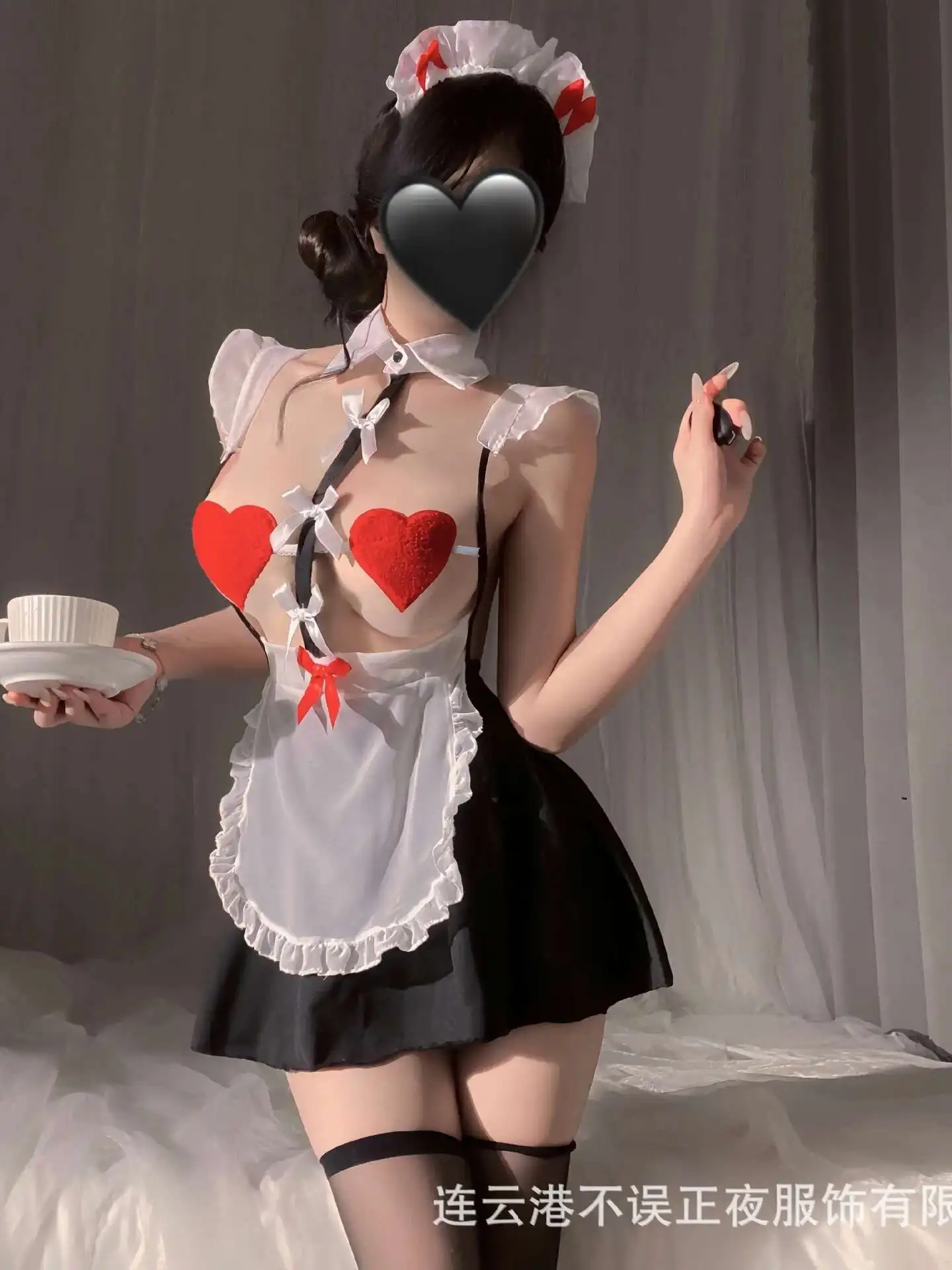 Dulce caliente Sexy mujeres coreanas Mini vestido dulce 2025 nuevo uniforme de sirvienta Sexy puro deseo pareja divertido pijama vestido elegante W90E