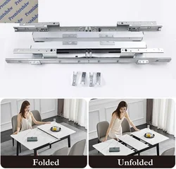 1Set Dining Table Middle Leaf Automatic Lift-up Slides Mechanism For Extension