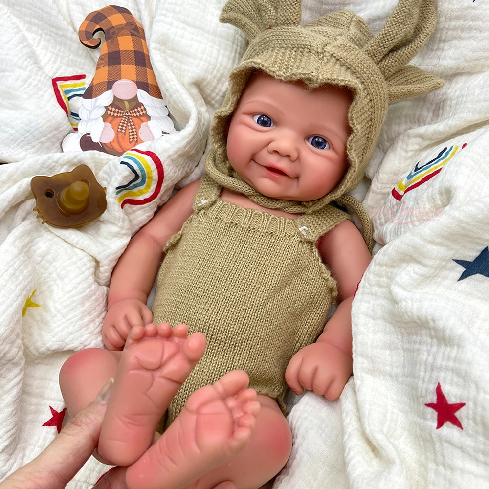 43cmの愛らしいヴィヴィアン、フルソフトシリコン製の女の子/男の子用リボーンドール、リアルなディテール、洗える新生児人形、誕生日プレゼントに最適