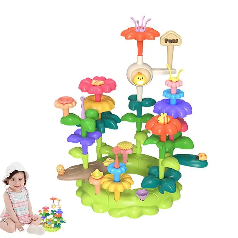 

DIY Beads Flowers Toys For Girls Children Flower Arrangement Toy Acquire Plant Knowledge Assembling Garden Educational Toys