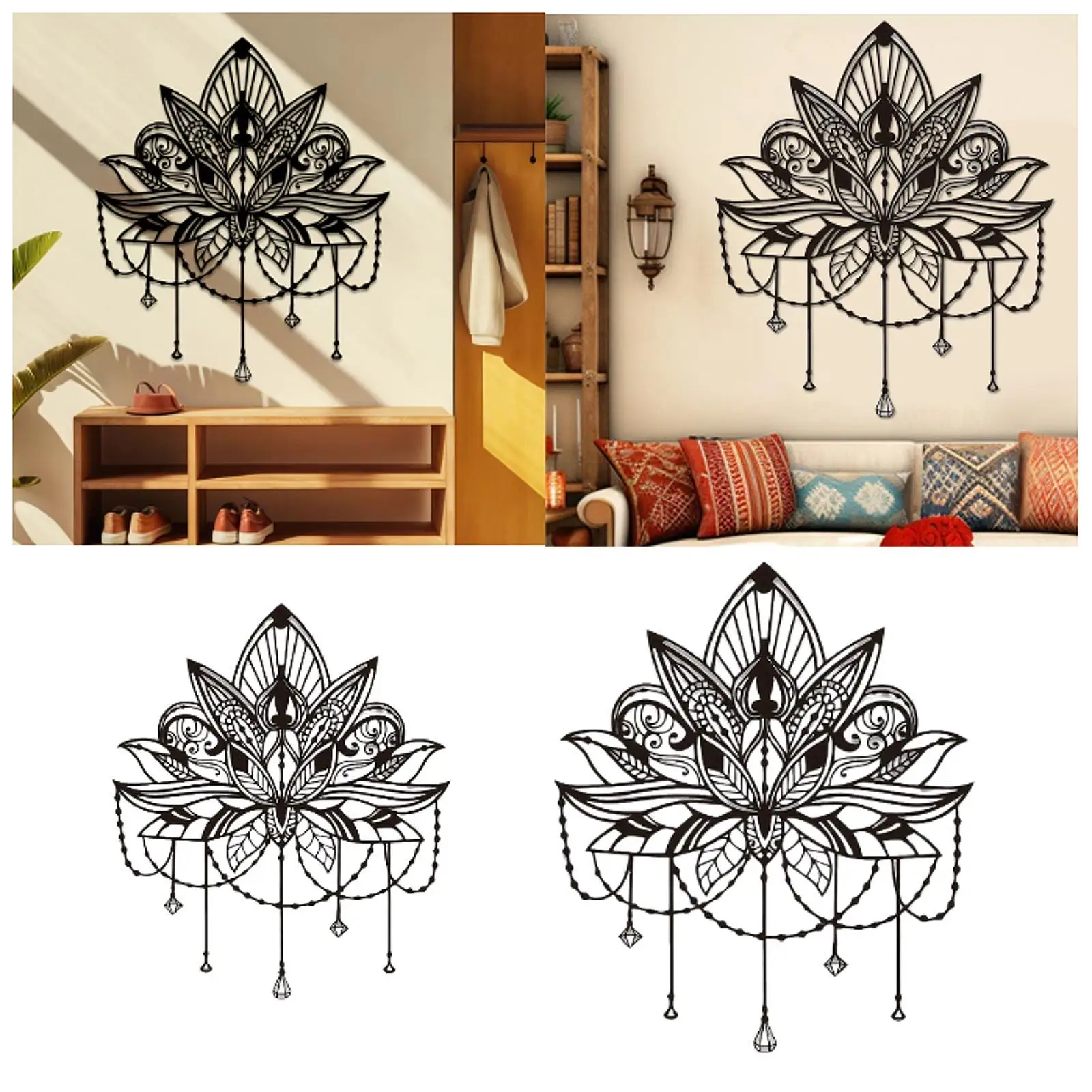

Wall Art Decor Artwork Creative Mandala Lotus for Farmhouse Bathroom Bedroom