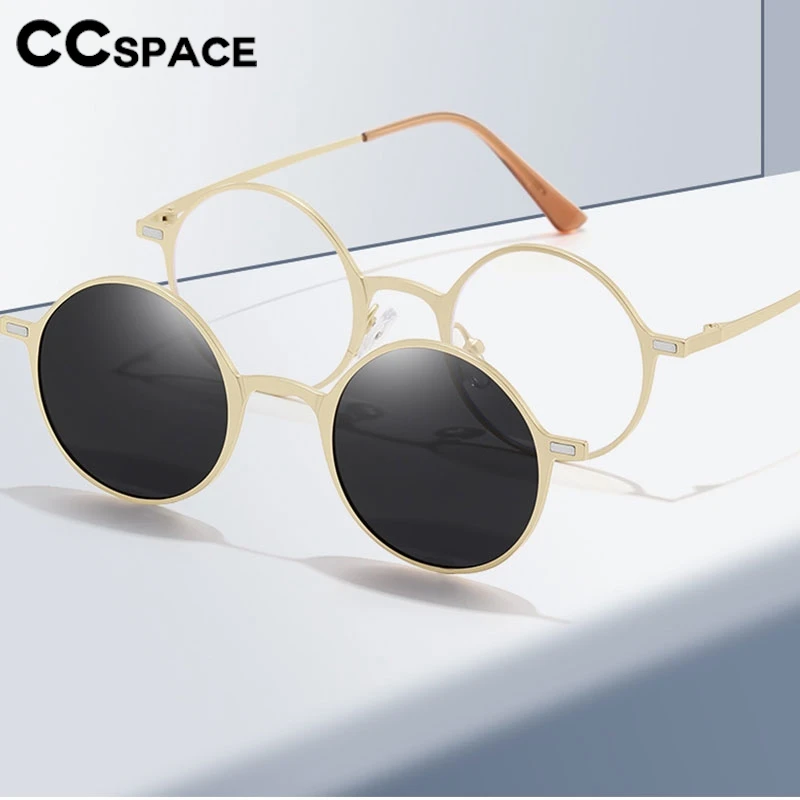 

Polarized Clip Glasses Frame Round Metal Blue Light Blocking Optical Spectacles Customizable Prescription Eyeglass #302147