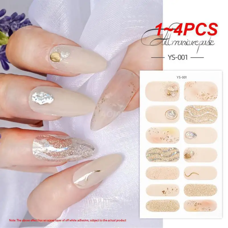 1~4PCS Nail Art Decals Lasting Fashion Design Not Easy To Fall Off Fine Popular Nail Art Nail Decals Shiny Durable Materials