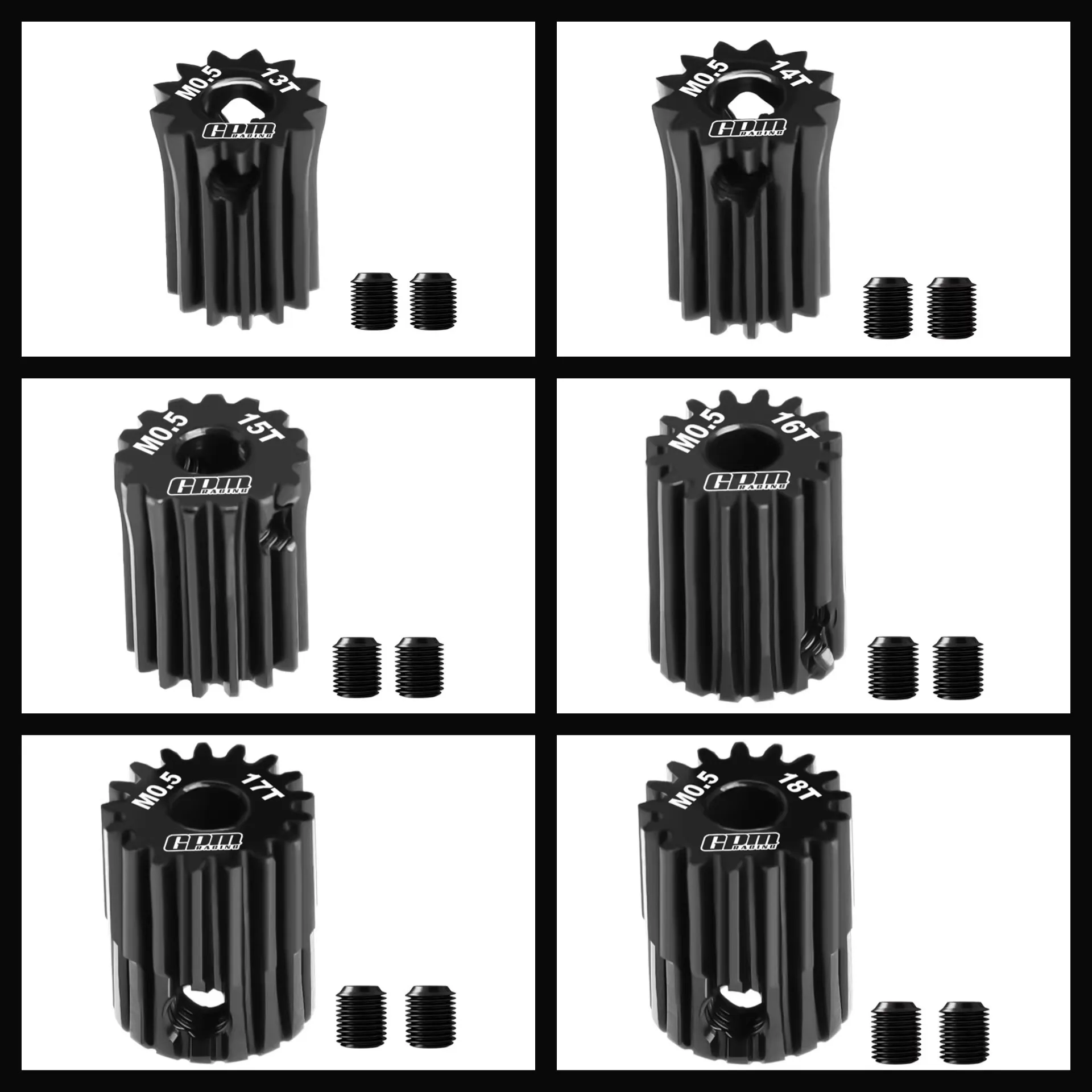 Chrome steel motor teeth 13T-23T (0.5M  hole diameter 3.175  circular hole)