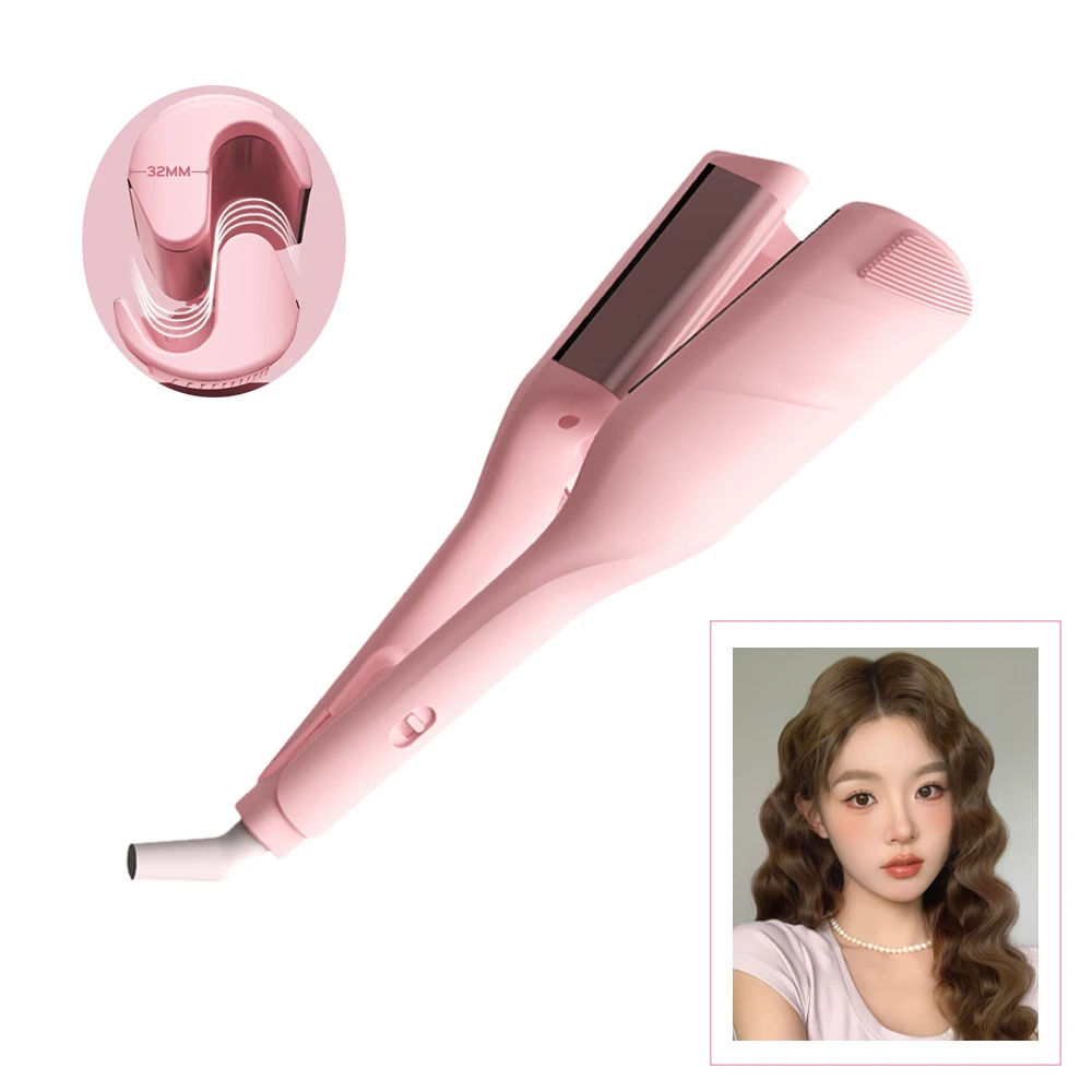 STLFPatented 32MM Mermaid Hair Wavy Curler Beach Wave Curling Iron Crimping Wave Iron  Use Hair Roll Curling Iron T