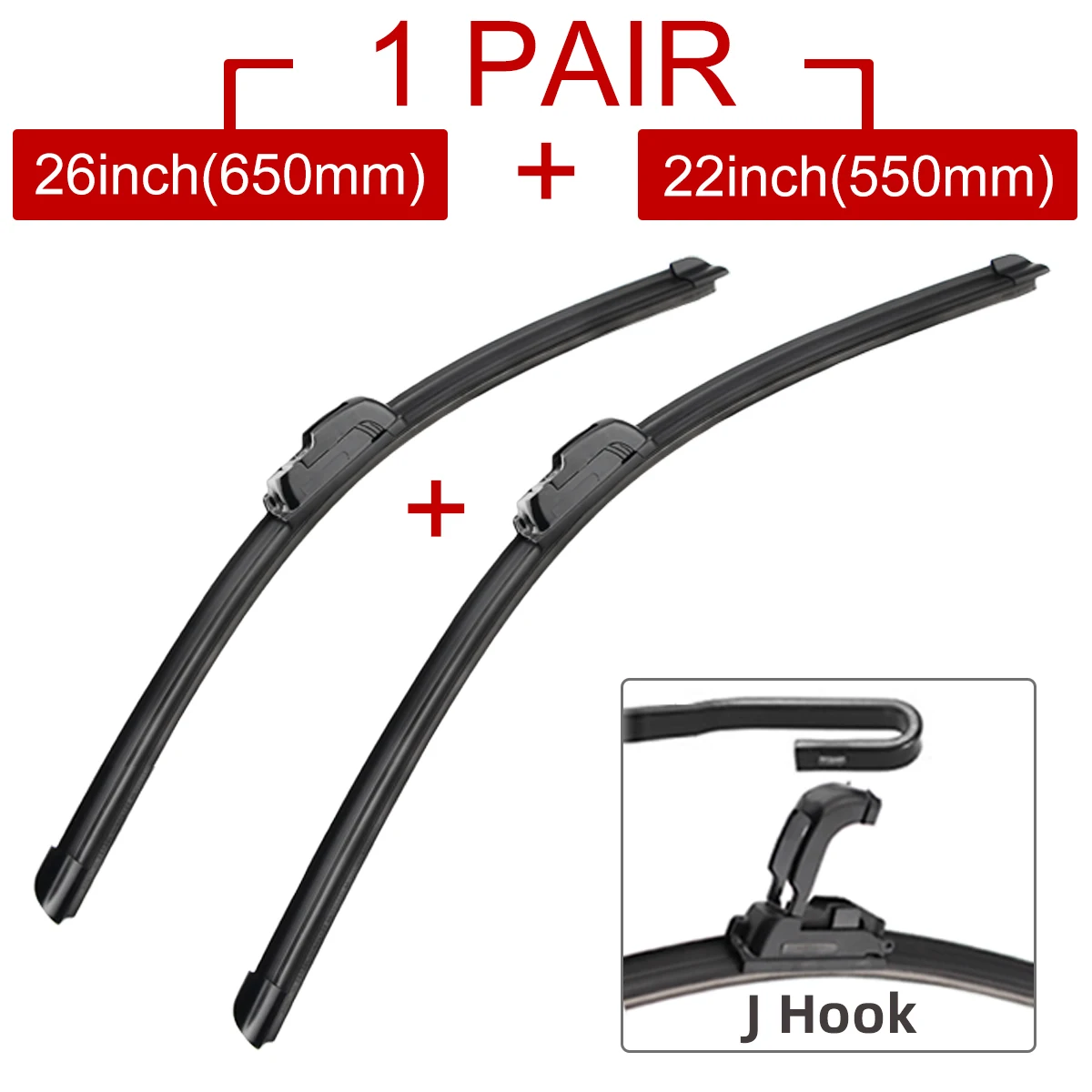 

For Hyundai Trajet 2000-2007 26"+22" Car Accessories Front Windscreen Wiper Blade Brushes Wipers U Type J Hooks 2007 2006 2005