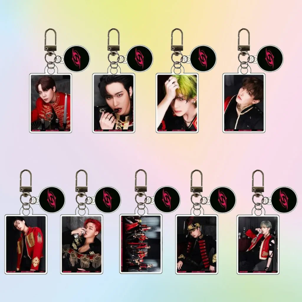 Popular Korean Boy Group Hongjoong Wooyoung Jongho Keyrings Car Decoration Star with Standing Brand Acrylic Keychain Pendant