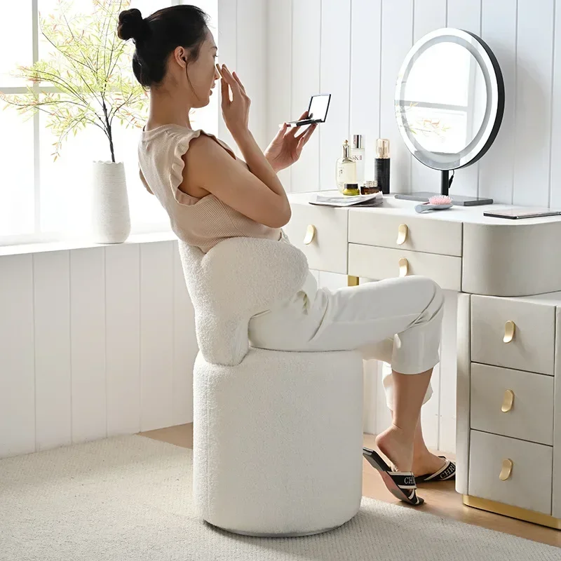 Girls' bedroom dresser chair, simple manicure makeup chair, cream wind stool