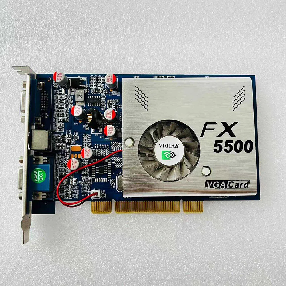 PCI Graphics Card For Geforce FX5500 256mb Dual VGA Single Screen Dual Screen Independent Output Support XP