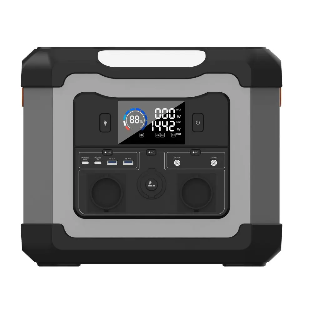 Portable 2000W  solar generator 2304WH power bank AC fast charging 110v/220v 2400W outdoor power station car