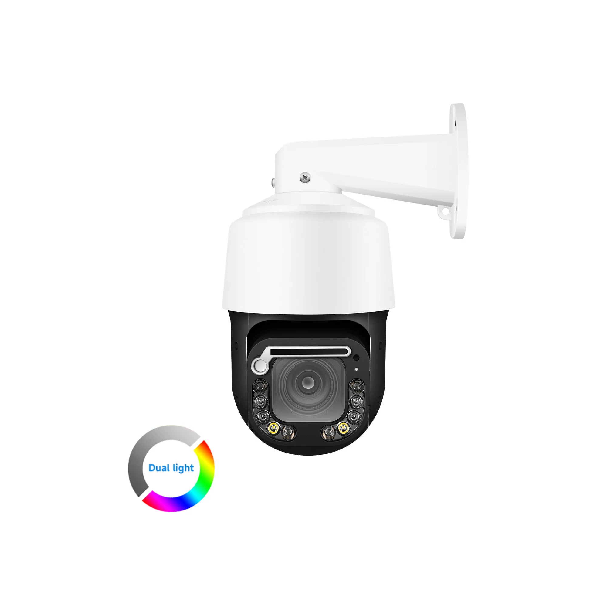 HD 4K Active Deterrence Outdoor 8MP POE IP PTZ Dome Camera 20X ZOOM 2-Way Audio Full Color Auto Tracking Human Vehicle Detection