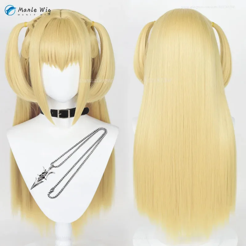 qq681Аниме МисаМиса Косплей Парик Длинный Желтый Двойной Хвост Миса Амане Термостойкие Синтетические Волосы Женские Парики Для Вечеринок + Бесплатный Wi