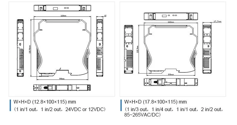 PT100 PT1000 Temperaturtransmitter 4-20mA RTD Temperaturmodul Signalkonverter DIN-Schienenmontage – Detail 6