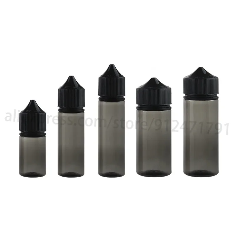 50Pcs Empty Black Plastic PET Dropper Bottles E Liquid Drop Bottle Long Tip Childproof Cap e juice Vape Oil Container 30ml 60ml