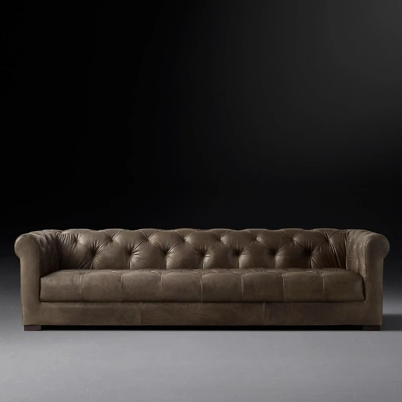 Living room combination old brown leisure sofa furniture
