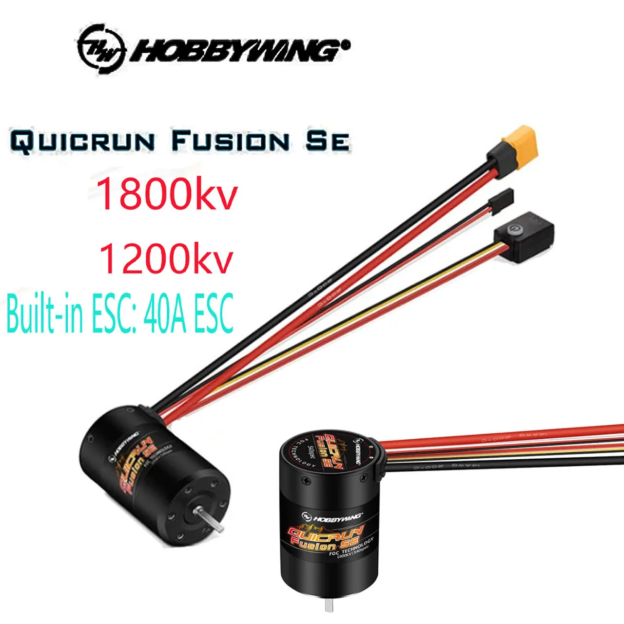 

HobbyWing QuicRun Fusion SE Waterproof Brushless Sensory Motor 1200kv 1800kv Built in 40A ESC 2 in 1 for RC 1/10 RC Climbing Car