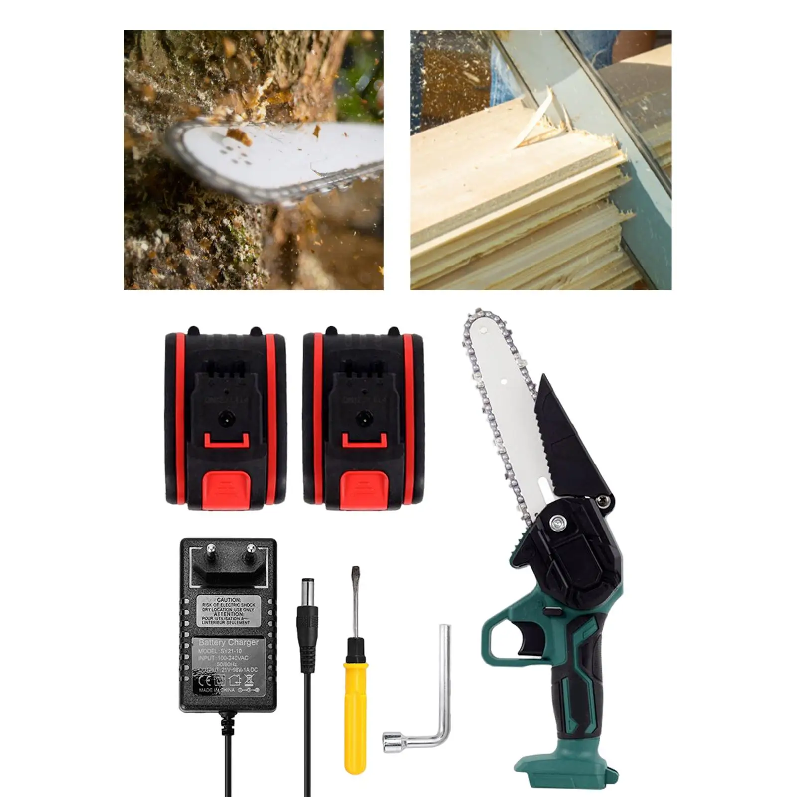 6“ Handheld Mini Electric Tool Rechargeable Woodworking Cutter with Battery for Logging Trimming Pruning Garden