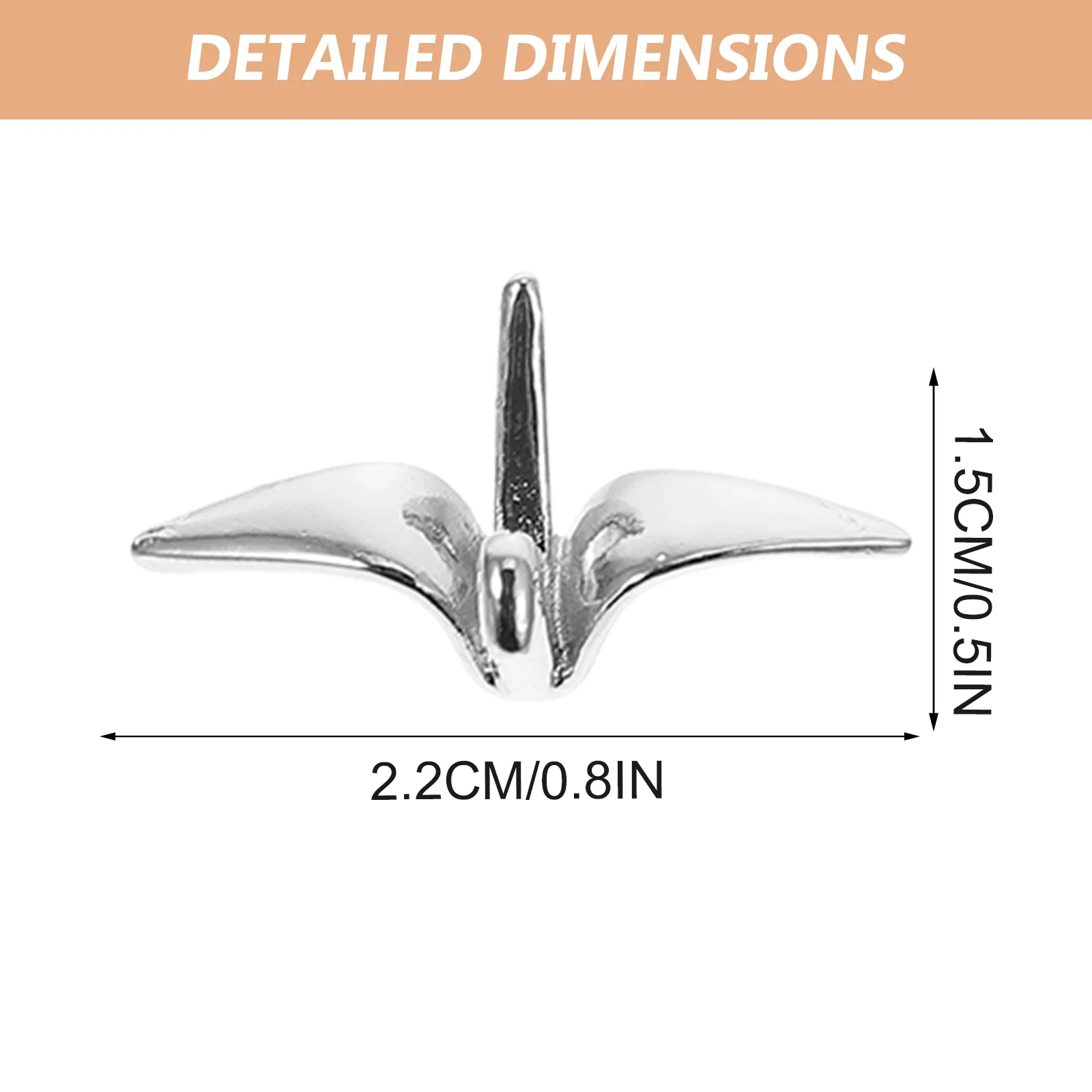 10 Pcs Paper Crane Pendant Adult Hair Clips Charms Wallet Girl DIY Pin Headdress Accessory Silver Accessories Headwear Travel