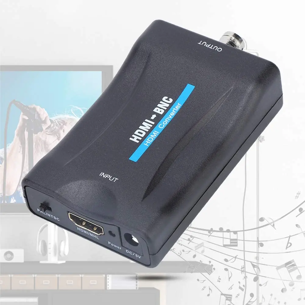 HDMI zu BNC Converter Video Adapter - HDMI in Weibliche BNC Coax Aus Stecker Verbund Box mit 3,5mm Audio ausgang für Full HD DV