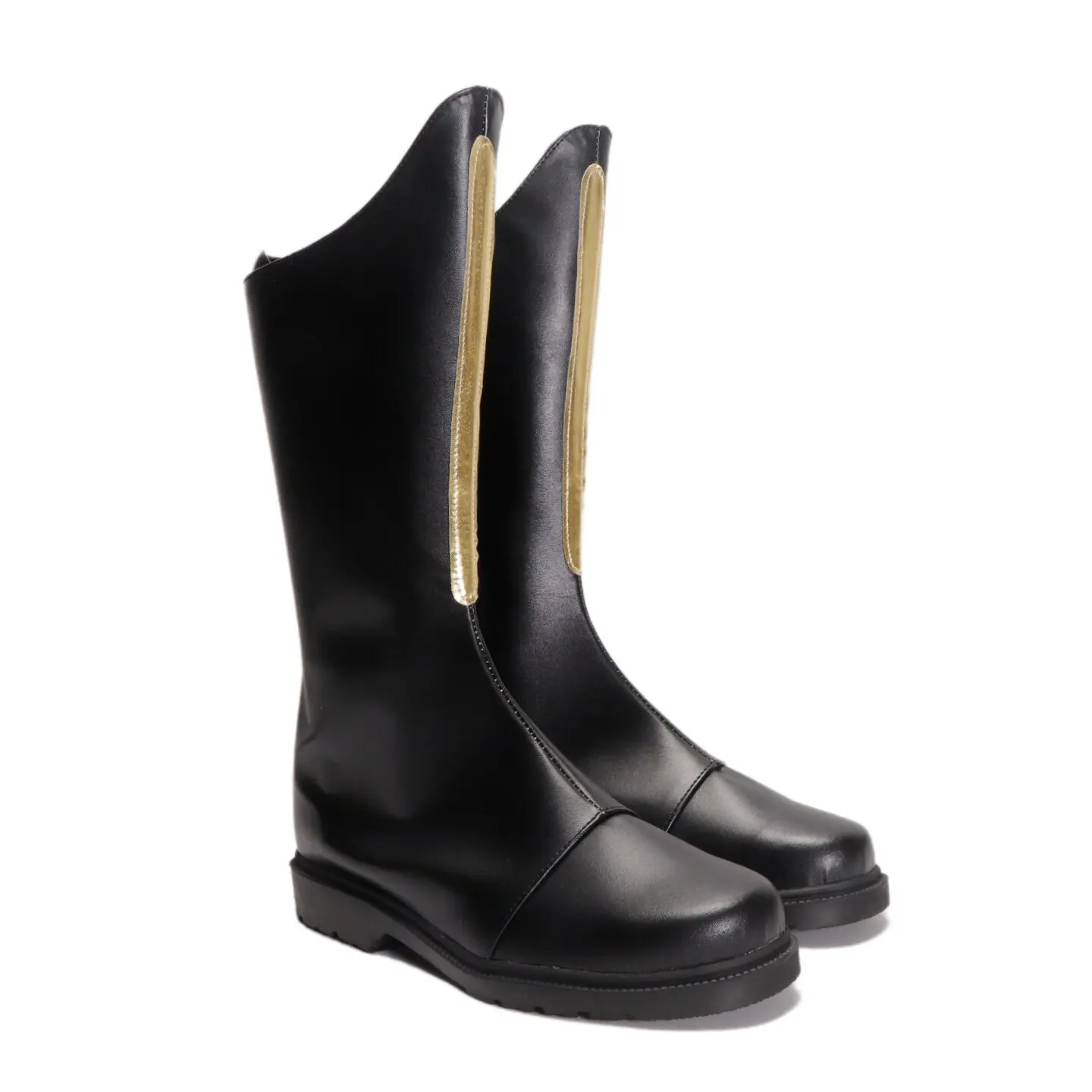 chaussures-de-cosplay-anime-jojo's-bizarre-adventure-star-platinum-bottes-courtes-noires-en-cuir-pu-pour-carnaval-d'halloween