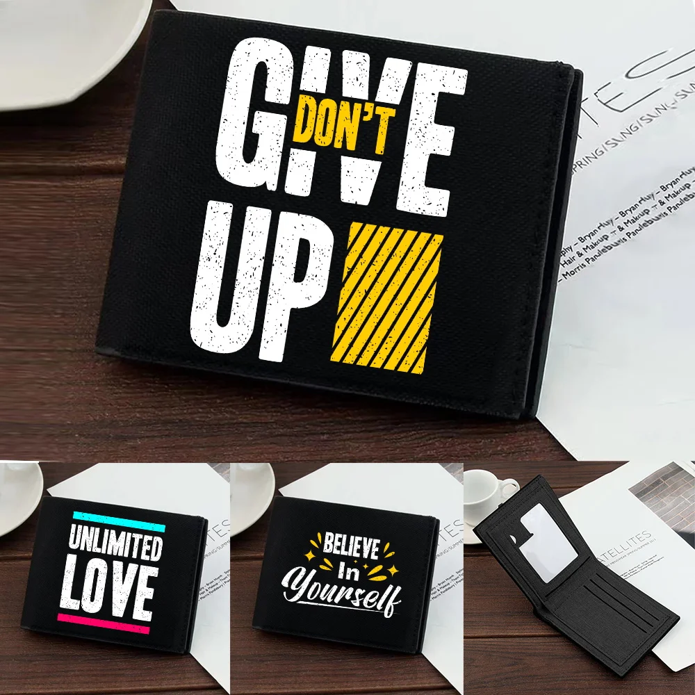 

Wallet Vintage Business Wallet Students Key Coin Storage Purse Bank ID Cardholder Clutch Bag Phrase Printing Series