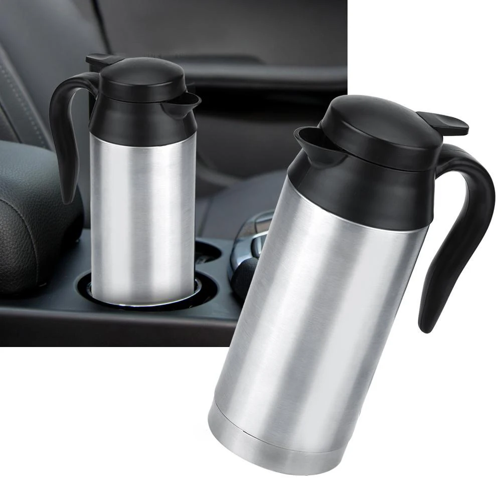 

Car Electric Kettle 750ml 12V/24V Car Stainless Steel Cigarette Lighter Heating Kettle Mug Electric Travel Thermoses