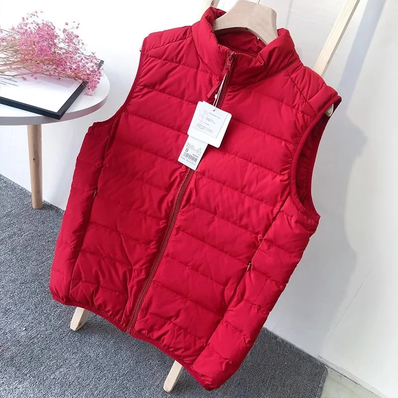 Men Warm Down Vest Jacket 2025 Autumn Winter Light Thin White Duck Down Waistcoat Coat Male Sleeveless Oversize Tank Outwears