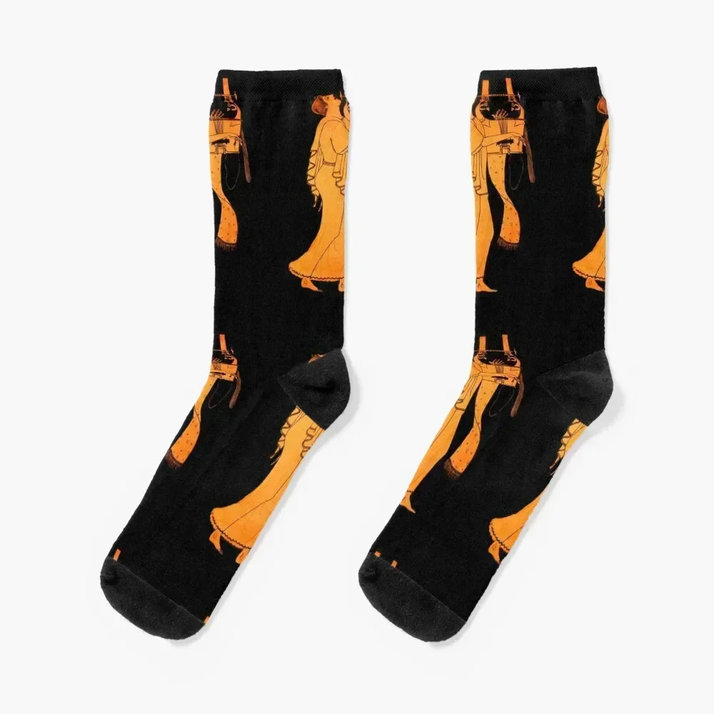 Attic Greek Lyre player by the Berlin Painter Socks cool ankle Luxury Woman Socks Men's