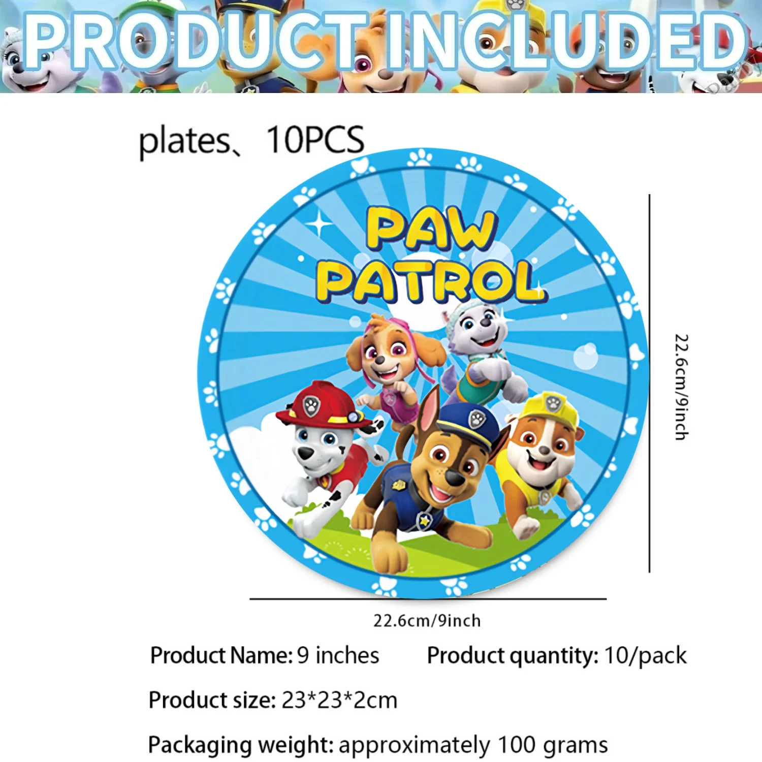 Paw Patrol Geburtstags-Tischdecke, Paw Patrol Geburtstagsparty-Dekoration, Teller, Becher, Besteck, Taschen, Ballons, Paw Patrol Party-Geschenke und Zubehör – Detail 7