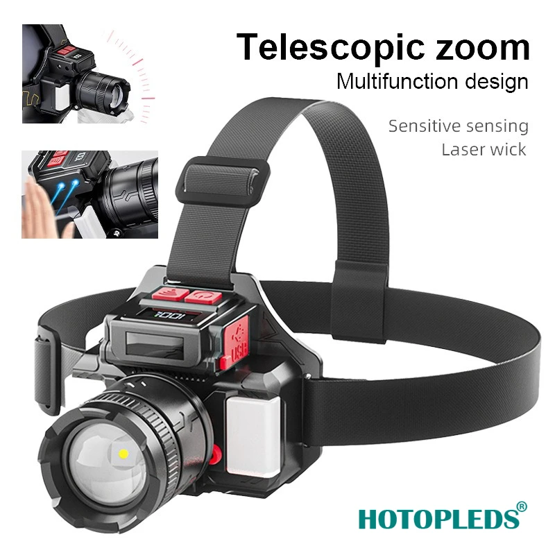 

Long battery life lithium battery outdoor night fishing headlight COB charging high lumen induction strong light headlight
