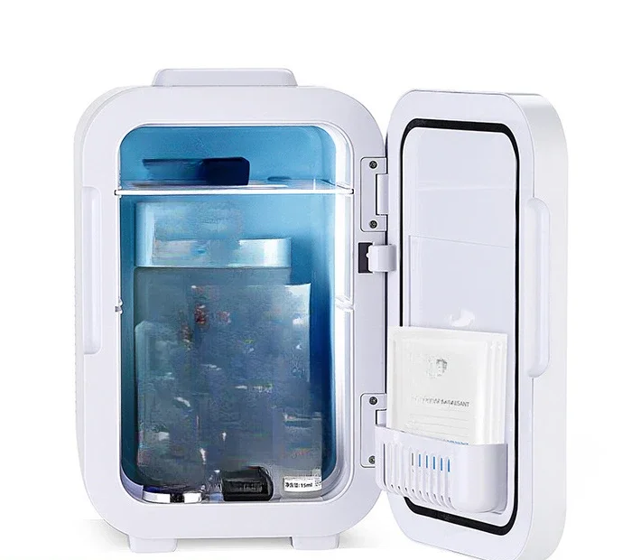 8L mirror beauty mini refrigerator with LED lights Mini skincare cosmetics car