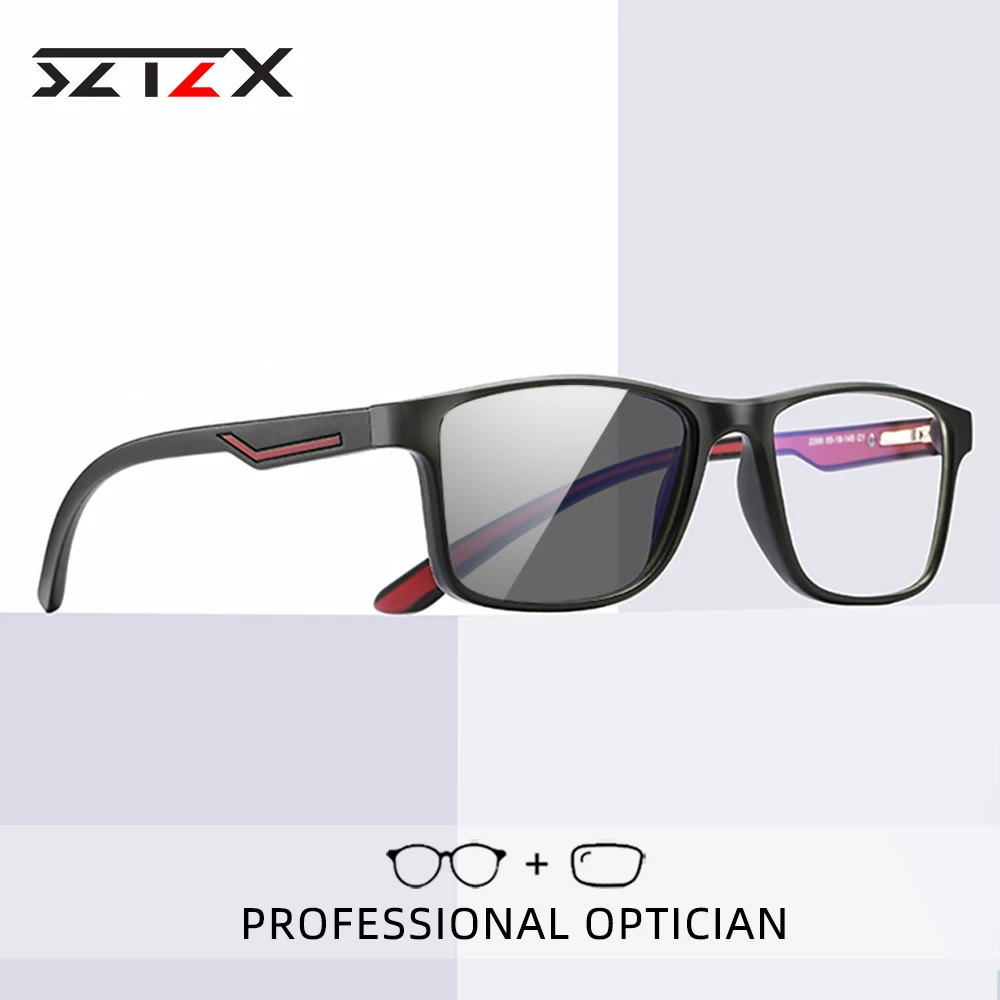 

SZTZX New TR90 Photochromic Reading Glasses Fashion Anti-Blue Light Optical Glasses Myopia Hyperopia Customizable Prescription ﻿