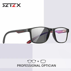 SZTZX New TR90 Photochromic Reading Glasses Fashion Anti-Blue Light Optical Glasses Myopia Hyperopia Customizable Prescription 
