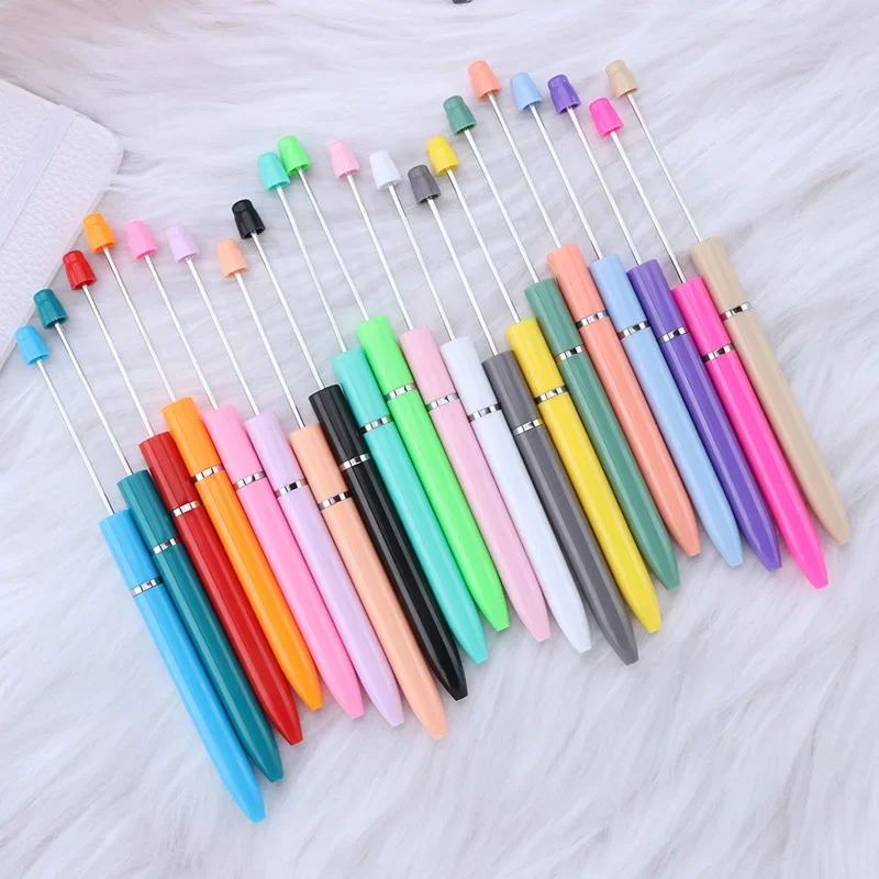 30pcs Newest DIY Beaded Pen Wholesale Handmade Signatur Ballpoint Pen Beadable Pen Student School Office Office Gift