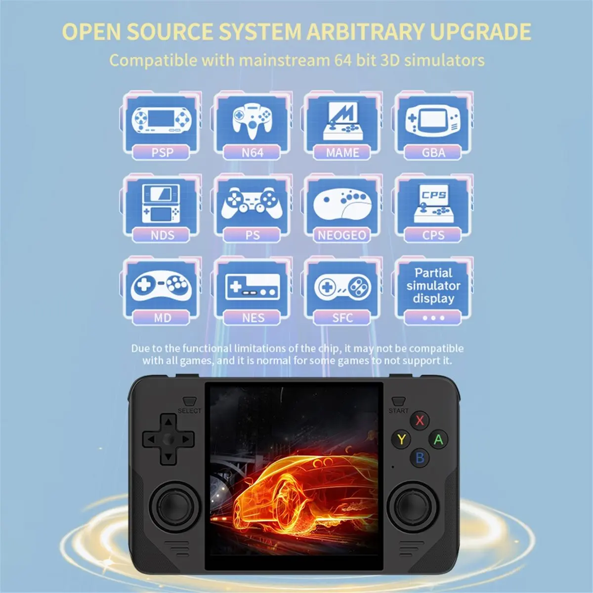 Punctual- RGB30 Retro Handheld Game Console 4 Inch IPS Screen Built-in WIFI Open-Source Game Pad Support Multiple Emulator Black