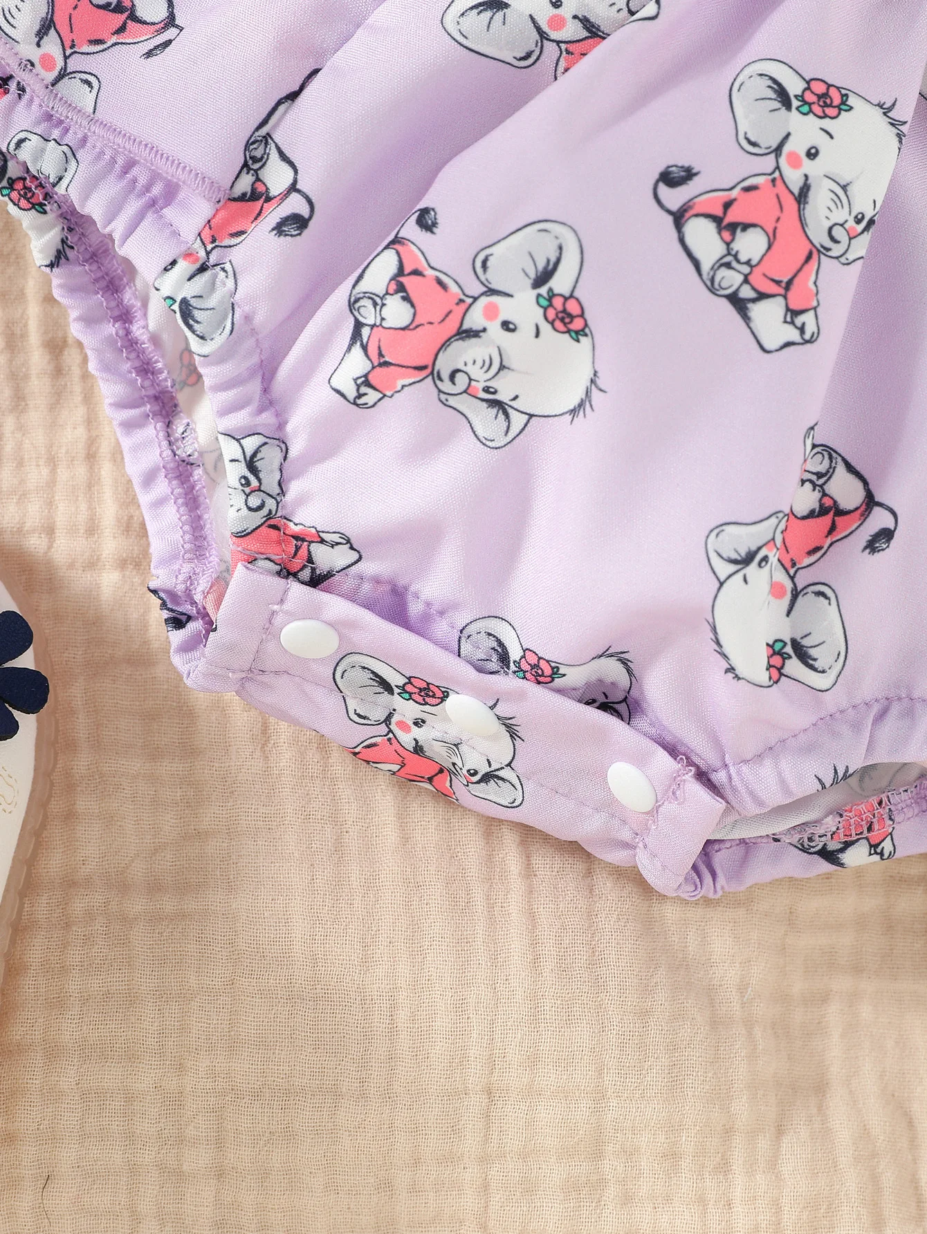 2pcs  Summer Sleeveless Baby Girl Elephant-Print Cute Sets for Everyday Wear