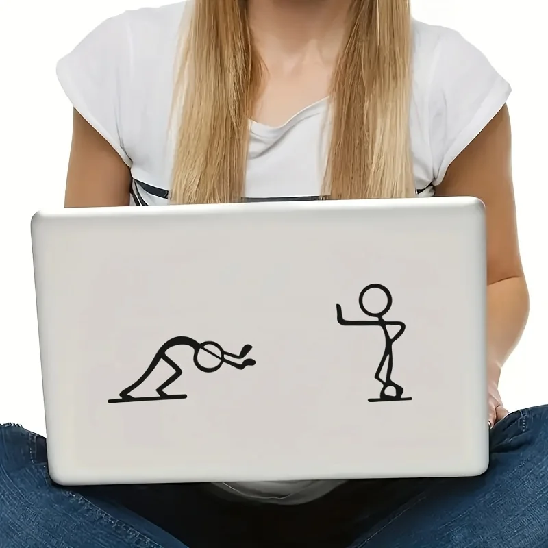

1PC Black Two-Pose Stick Figure Vinyl Sticker - DIY Decal for Laptop Car Phone Accessories