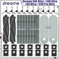 Dreame X40 Ultra /X40 Ultra Complete / X40 Pro / S30 Pro Ultra Vacuum Parts Main Roller Side Brush Hepa Filter Dust Bag