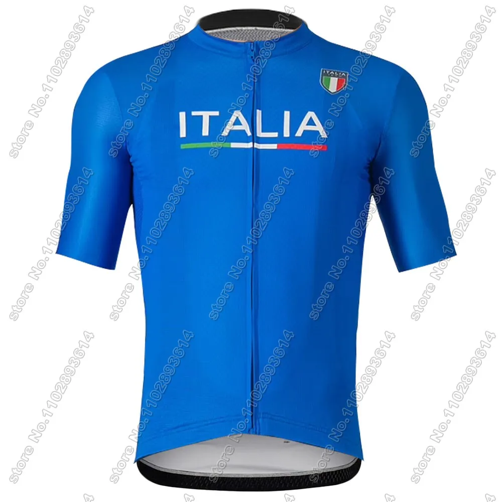 Italy Cycling Jersey Team 2024 Set Italian Blue Cycling Clothing Men Short Sleeve Kit Road bike Shirt Bicycle Bib Shorts Maillot