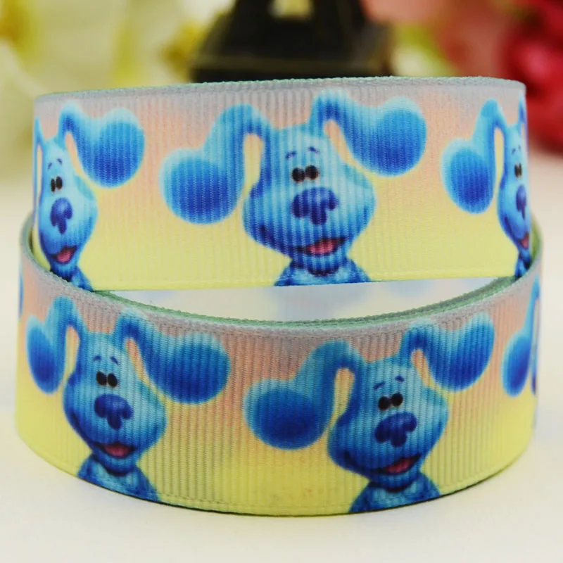 22mm 25mm 38mm 75mm  blues clues Cartoon Character printed Grosgrain Ribbon party decoration satin ribbons OEM 10 Yards